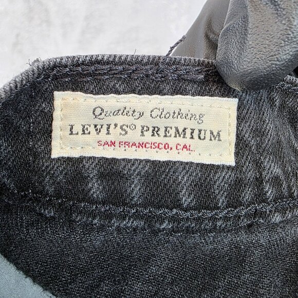 Levi's Premium Jeans Womens W30 L26 Black Balloon Leg Cotton Cropped Tapered - Picture 9 of 13